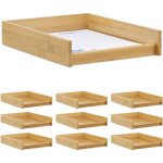 Corbeille courrier bois, lot de 10, papier format a4, bureau, range - documents & lettres, aspect bambou, ... Corbeille courrier bois, lot de 10, papier format a4, bureau, range - documents & lettres, aspect bambou, ...