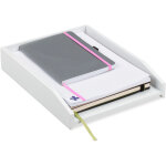 Relaxdays corbeille � courrier empilable, papier format a4, bureau, range - documents & lettres, bambou, ...