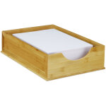 Corbeille � documents bambou, empilable, papier din a4, bureau, organiseur, hlp: 10x14x35 cm, nature