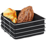Relaxdays corbeille � pain m�tal, insert en tissu, panier moderne, petit - d�jeuner, inox, hxlxp 10, ...