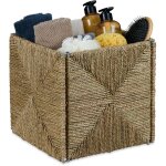 Corbeille de rangement en zostre, design tress, pour salle de bain, hxlxp: 30x30x30 cm, panier carr, ...