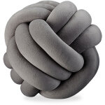 Coussin nou, coussin canap nou, dcoratif, scandinave, oreiller d'ornement n?ud,  25 cm, gris fonc ...