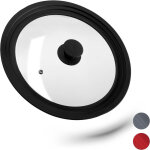 Couvercle casseroles, en verre rebord dgrad en silicone, casseroles et poles 26 - 30 cm, hxd5x31, ...