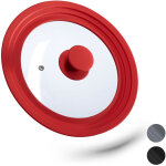Couvercle flexible, verre, universel, rebord silicone, trou de vapeur, casseroles, poêles, d 20 - 24 ... Couvercle flexible, verre, universel, rebord silicone, trou de vapeur, casseroles, poêles, d 20 - 24 ...