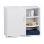 Relaxdays - dessous de lavabo 1 porte placard salle de bain 3 �tag�res meuble sous vasque wc sdb 51x60x32cm, ...
