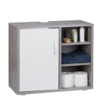 Relaxdays - dessous de lavabo 1 porte placard salle de bain 3 �tag�res meuble sous vasque wc sdb 51x60x32cm, ...