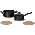 Dessous - de - plat en li�ge, lot de 4, sous - plat, r�sistant � la chaleur, rond 19 cm �, nature - relaxdays ...