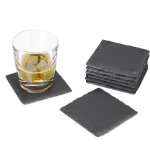 Dessous de verre lot de 8, ardoise, sous - verre, sous - bock carrs design, carr 10x10 cm, noir - relaxdays ...