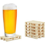 Relaxdays - dessous de verre bois, lot de 6, mini palettes pour tasses, verres, bois, sous bock, 2x12x8 ...