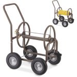 Relaxdays d�vidoir, jusqu?� 60 m de tuyau, 4 roues � caoutchouc dur, attelage � clic, enrouleur m�tal, ...