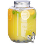 Relaxdays distributeur de boisson 5 l, limonade, carafe verre robinet, retro vintage, fontaine boisson, ...