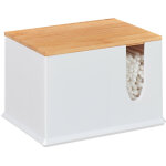 Relaxdays - distributeur coton - tiges, acrylique, bambou, grande boîte, rangement, salle de bain, blanc ... Relaxdays - distributeur coton - tiges, acrylique, bambou, grande boîte, rangement, salle de bain, blanc ...