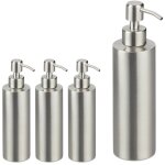 Relaxdays - distributeur de savon, lot de 4, rechargeable, salle de bain, cuisine, pompe � d�sinfectant, ...