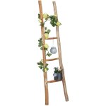 Relaxdays - echelle d�corative en bois, 150 cm, jardin, 4 barres, ch�taignier, artisanal, habits et serviettes ...