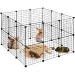Enclos pour petits animaux domestiques diy parc extensible cage grille clapier grillage pack de 24, noir ...