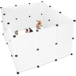 Relaxdays - enclos pour petits animaux domestiques plastique diy parc extensible cage clapier pack de ...