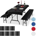 Relaxdays ensemble pour tente coussins, 24 pi�ces, nappe pour la table 250x100cm, 4 housses bancs, lavable, ...