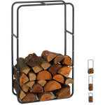 Relaxdays etag�re de chemin�e �tag�re � b�ches bois acier bois porte - b�ches range buche 100 x 60 cm, ...
