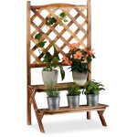 Relaxdays etagre  fleurs treillis bois escalier plantes chelle tagre plantes grille 2 marches, brl ...