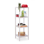 Relaxdays �tag�re de salle de bain, bois de noyer, rangements, ouverte, carr�e, bois, 112 x 36 x 36 cm, ...