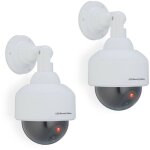 Fausse cam�ra de surveillance en d�me, lot de 2, lumi�re led clignotante, dissuade intrus, int�rieur ...
