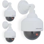 Fausse cam�ra de surveillance en d�me, lot de 3, lumi�re led clignotante, dissuade intrus, int�rieur ...