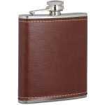 Flasque inox 200ml réservoir alcool en acier inoxydable avec faux cuir fiole de poche, brun - relaxdays ... Flasque inox 200ml réservoir alcool en acier inoxydable avec faux cuir fiole de poche, brun - relaxdays ...
