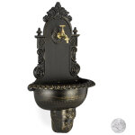 Relaxdays - fontaine mural x l style antique, robinet, evier jardin, fonte aluminium, hlp 75 x 44, 5cm ...