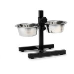 Gamelles pour chiens, 0, 8 l, acier inoxydable, hlp 27 x 36 x 21, 5 cm, hauteur rglable, antidrapant, ...