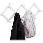 Relaxdays - garde robe murale en bois tringle de garde robe, 10 crochets, stable, vestiaire, choix de ...