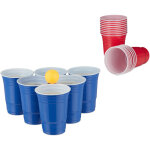 Relaxdays lot de gobelets de bire - pong, set de beer pong avec 6 balles, 50 verres, jeu  boire, 16 ...