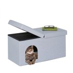 Relaxdays grotte pour chat pratique, banc robuste, cachette, h x l x p : env. 38, 5 x 74, 5 x 37 cm, ...