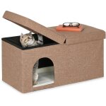 Grotte pour chat pratique, banc robuste, cachette, h x l x p : env. 38, 5 x 74, 5 x 37 cm, intérieur, ... Grotte pour chat pratique, banc robuste, cachette, h x l x p : env. 38, 5 x 74, 5 x 37 cm, intérieur, ...