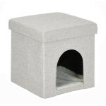 Relaxdays grotte pour chat et petit chien, tabouret pratique, lieu de refuge, h x l x p : 38, 5 x 37 ...