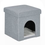 Grotte pour chat et petit chien, tabouret pratique, lieu de refuge, hxlxp : 38, 5 x 37 x 37 cm, gris ...