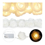 Guirlande lumineuse de 20 roses led,  piles pour mariages, st valentin, lumire chaude, blanche - relaxdays ...