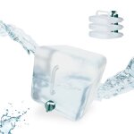 Relaxdays jerricans carrs pliants en lot de 4, 15 litres, contenant  eau, avec robinet, sans bpa, transparen ...