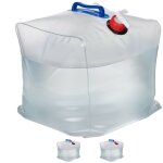 Relaxdays - jerrican d'eau en lot de 3, 20 l, pliable, robinet, poignes, camping, sans bpa, plastique, ...