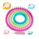 Kit pour tricot, 4 anneaux, d: 28cm, 24cm, 19cm, 14cm, bonnets & charpes, appareil  pompons, multicolore ...