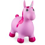 Relaxdays licorne ballon sauteur cheval avec pompe gonflable jouet jeux enfant animaux 50 kg sans bpa, ...