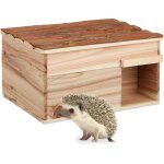 Maison hrisson, bois, refuge avec sol,  l'abri des chats, refuge hiver jardin, hlp : 21 x 40 x 30 cm, ...
