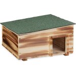 Relaxdays - maison  hrisson, design bois flamb, fond, 2 parties, niche, pour jardin, hxlxp : 21, 5 ...