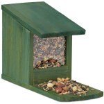 Mangeoire pour cureuils, distributeur nourriture,  installer, bois, hlp: 17, 5 x 12 x 25 cm, vert fonc ...
