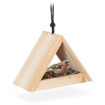 Mangeoire  oiseaux, bois, maison, nichoir  suspendre, msanges, triangulaire, hxlxp : 16x23, 5x12cm, ...