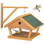 Relaxdays mangeoire pour oiseaux en bois, � suspendre, hlp: 35x42, 5x40, 5 cm, jardin, distributeur de ...