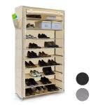 Relaxdays meuble � chaussures valentin, 10 niveaux, pour 45 paires de chaussures, h x l x p : 161 x 88 ...