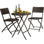 Relaxdays - meuble de jardin bastian salon de jardin pliable table chaises optique rotin hxlxp: 75, 5 ...