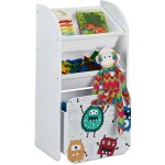 Relaxdays - meuble  jouets avec 6 botes, 80, 5 x 82, 5 x 30 cm, thme de 'petits monstres', 2 caisses ...