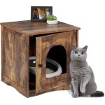 Meuble de toilette pour chat, porte & ouverture, design industriel, hxlxp: 50x48x50 cm, cache - liti�re, ...