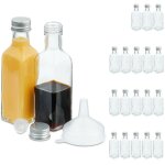Mini bouteilles en verre, lot de 20, petites fioles  remplir, 100 ml, bouchon  vis, transparent / argent ...